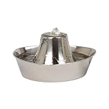 PetSafe Seaside Stainless Pet Fountain - Encourages Hydration - Dual Filtration Removes Odors - Compact Design - Rust Resistant Material - Quiet Motor -