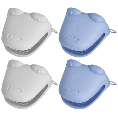 2 Paires Gant de Cuisine Épais en Silicone, Mini Gants Four Silicone Résistants à La Chaleur, Gant Cuisine Anti Chaleur, Manique Antidérapante pour...