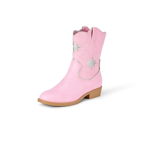 Amazon Essentials Botas Vaqueras Tipo Western Niña, Rosa, 37 EU