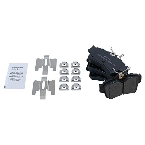 Image of TRQ Rear Brake Pad and Rotor Set Semi Metallic G Coated Vented Rotors Compatible with 1994-2004 Ford Mustang