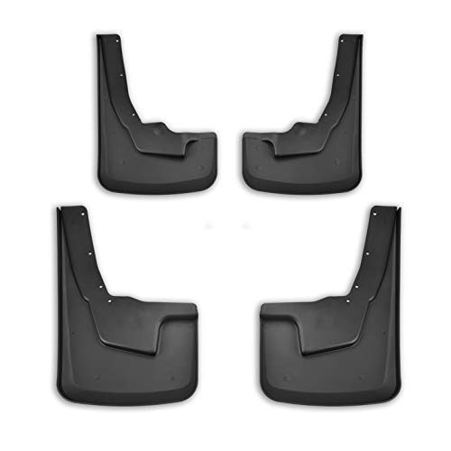 Image of Tecoom Mud Flaps Splash Guards Front and Rear Black Set of 4 Compatible with Ram 1500 2019 2020 2021 2022 2023 with OEM Fender Flares ABS Molded | with OEM Fender Flares, NOT Fit for 2019 Ram 1500 Classic Model, Front and Rear, Black Set of 4 ABS Molded