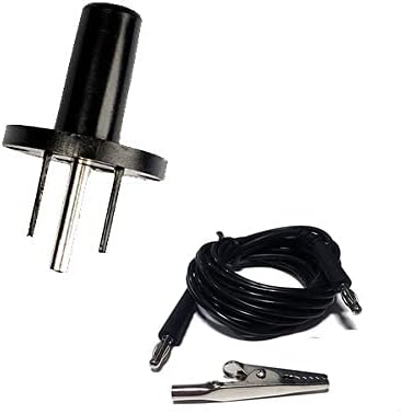 Kosiy Static Care ESD Grounding Cable with Alligator Clip 8' Long with Banana Jack Outlet Plug Adapter Ground Garments and Mats with Alligator Clip