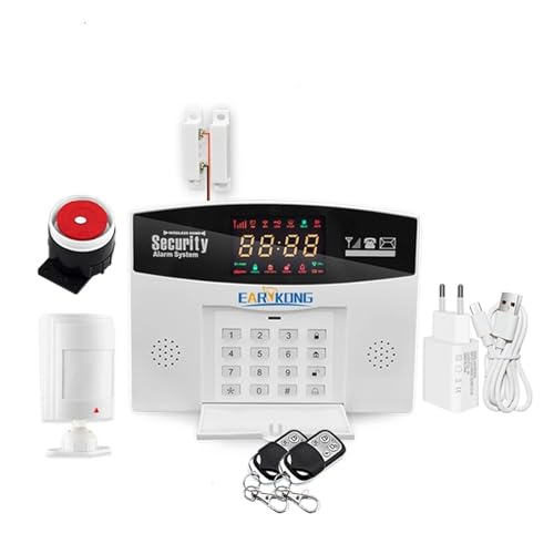 Kit Alarma Casa, Tuya Smart Wired y; WiFi inalámbrico 433MHz Gsm Inicio Sistema de alarma de seguridad antirrobo a domicilio Hogar inteligente(A 600MAH)
