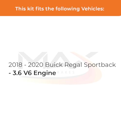 Image of Max Advanced Brakes Front & Rear Brake Kit Compatible With 2018 2019 2020 Buick Regal Sportback w / 3.6 V6 Engine Replacement Premium OE Disc Brake Rotors and Ceramic Brake Pads