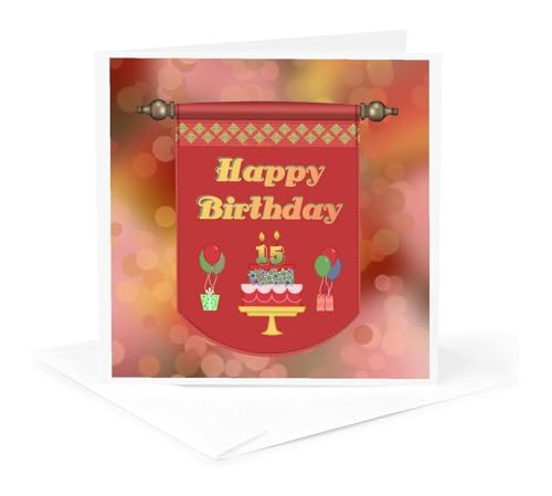 o[Xf[fUC ? Happy 15thaoi[AP[LwithMtgƃo[ ? O[eBOJ[h Individual Greeting Card