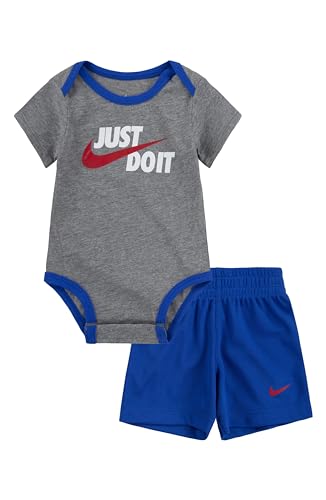 Image of Nike Baby Boys Bodysuit and Shorts 2 Piece Set (G(56I167-U89)/B, 3 Months)