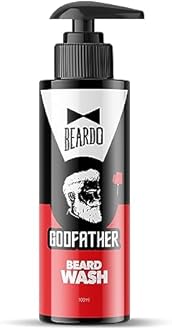Beardo Godfather Beard Wash Shampoo for Men (3.33 oz) | Fights Dandruff and Hair loss | Refreshing Fragrance | Active cleansing | Purifies and cleanses skin and beard | Protection from Sun and Dirt |