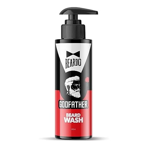 Beardo Godfather Beard Wash Shampoo for Men (3.33 oz) | Fights Dandruff and Hair loss | Refreshing Fragrance | Active cleansing | Purifies and cleanses skin and beard | Protection from Sun and Dirt | Cover