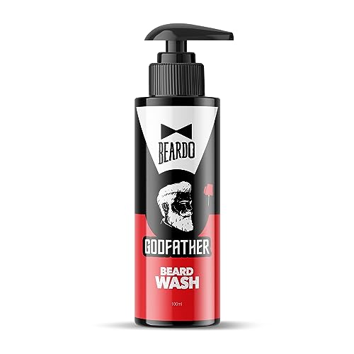 Beardo Godfather Beard Wash Shampoo for Men (3.33 oz) | Fights Dandruff and Hair loss | Refreshing Fragrance | Active cleansing | Purifies and cleanses skin and beard | Protection from Sun and Dirt |