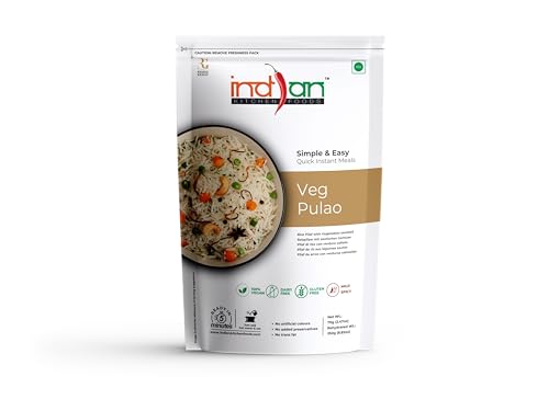 Image of Indian Kitchen Foods Instant Veg. Pulao - Freeze Dried, Gluten-Free, Ready-to-Eat Indian Vegan Meal - Pack of 3