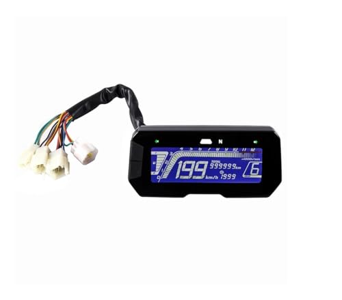 ゲージ オドメーター タコメーター LED 12000RPM 6ギアユニバーサルオートバイデジタルスピードメーターバックライトオートバイ走行距離計1、2、4気筒メーター用