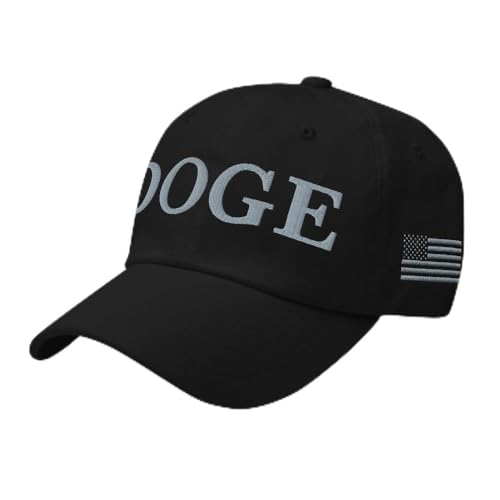 Doge Hat - Department of Government Efficiency Elon Musk Inspired Embroidered Dad Cap - Subtle Gray on Black Embroidery