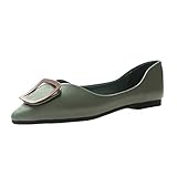  Generic Damen Loafers Metal Buckle Pointed Toe Elegante Einzelschuhe Atmungsaktive Casual Shallow Flats Retro Slip On Abendschuhe