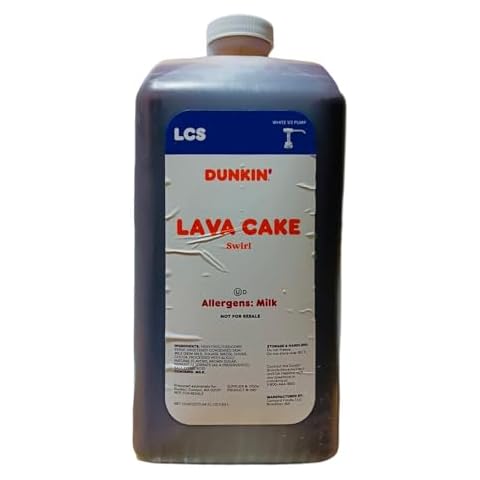 Dunkiin_Donuts Lava Cake Sauce-Swirl-Syrup 64 Oz Jug with eRaiyan Sticker (64 Fl Oz, No Pump) Cover