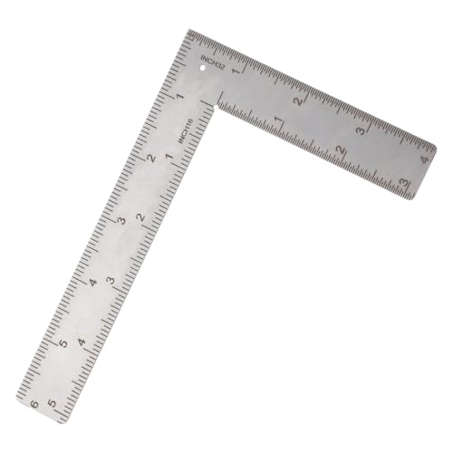 Metal Right Angle Ruler Mini L Shaped Ruler Measuring Tool 6x4 Inch Framing Square Stainless Steel 90 Degree Rulers for Carpenter Engineer Engineer Carpenter Silver