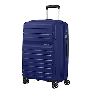 American Tourister Sunside – Spinner L Extensible Valise, 77 cm, 106/118 L, Bleu (Dark Navy)