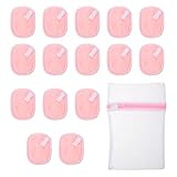 JOINPAYA Toallas Faciales Reutilizables de Doble Capa Gruesa, Paños de Limpieza Facial Ultrasuaves para Piel Sensible, Paquete de 15 Unidades Rosas con Bolsa de Lavandería Portátil,