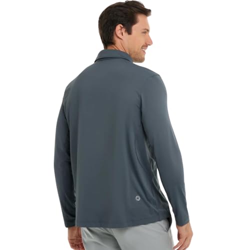 Men's UPF 50+ Sun Protection Collared Long Sleeve Active Top2