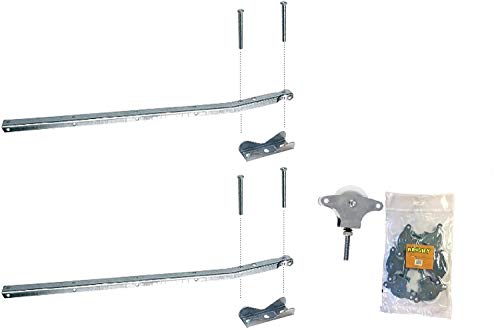 Tendedero para barandilla Pareja, Metal, Gris, 0.59x2.6x1.5 cm + Set 6 poleas Cover