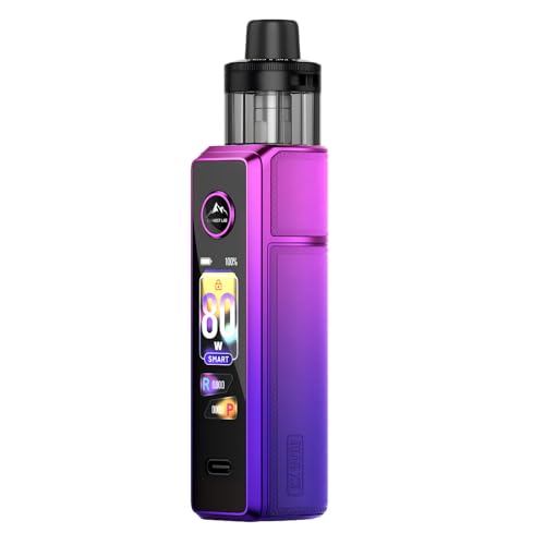For VOOPOO Drag X3 Kit 80W Pod Mod Vape with PnP X Cartridge DTL 5ml PnP X Coil E Cigarette Vaporizer Support 18650/21700 Battery (Violet aurore)