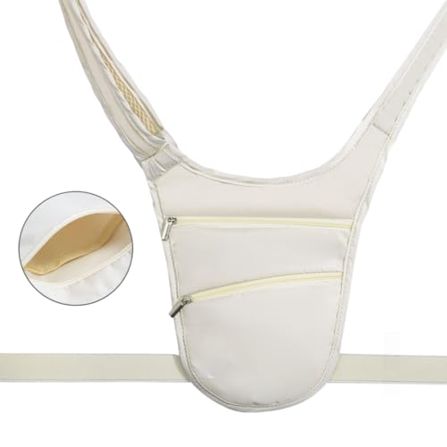 WBLDBB セキュリティポーチ ウエストポーチ 海外旅行 スリ対策 スリ防止 バッグ 二重ポケット 調整可能 服に隠れる薄型 軽量 防水 (米色)