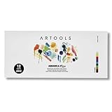 Aquarela Bisnaga Misci 6 ml 12 cores Artools, 610610, Multicor
