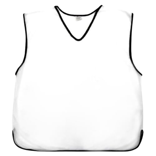 Sterling Sports 10 X Training Bibs Sports Mesh Football Bibs Adult - Quick Dry Football Training Equipment For Soccer, Rugby, Basketball & Cricket - Ideal Team Practice Vests (White, Senior)