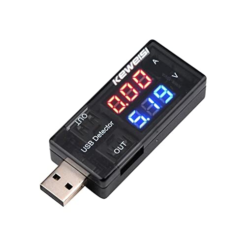 Black USB Voltmeter,Ammeter Voltage Power Capacity Tester Current Meter,USB Tester Type, Dual USB...