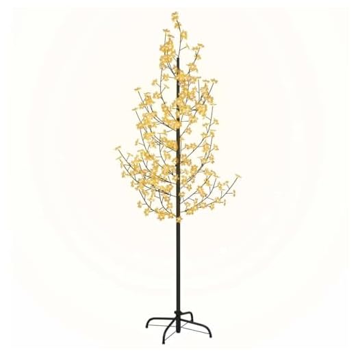vidaXL Árbol LED con Flor de Cerezo 220 Leds Navidad Decoración Adorno Iluminación Planta Artificial Luces Fiesta Hogar Blanco Cálido 220 cm