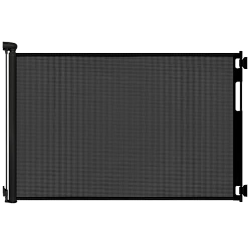 70 Inch Wide Retractable Baby Gate for Doorways Extra Long Dog Gate Indoor Pet Gate Retractable Gate Outdoor Gates for Decks Extra Long Baby Gates for Large Openings Black
