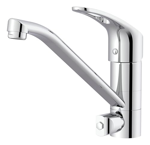Lenz Küchenarmatur KELA Chrom – hochwertige Armatur mit praktischem Maschinenanschluss – 360 Grad schwenkbarer Auslauf – robust und langlebig - 44831002