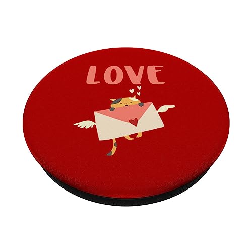 Love Letter Heart Valentine's Day Valentines Pop Sockets Red PopSockets Swappable PopGrip, Black - Image 2
