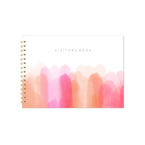 Image of Visitor Book - 8 x 12 Inches | Wiro Bound Guest Register for Hotels, Offices, Exhibitions, Boutiques & Business Use | Medium Size Visitor Log Book for Reception & Front Desk