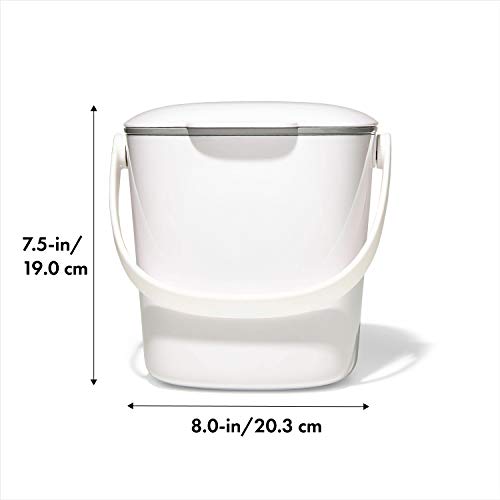 OXO Good Grips Komposteimer weiß - geruchsdichter Abfalleimer für die Küche - 2,8 l - Image 3