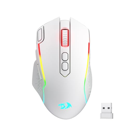 Image of Redragon M810 MAX 3-Mode Wireless Gaming Mouse, 12000 DPI Wired /Wireless RGB Mouse w /Rapid Fire Key, 8 Macro Buttons, 188-Hour Reliable Power Capacity for PC /Mac /Laptop