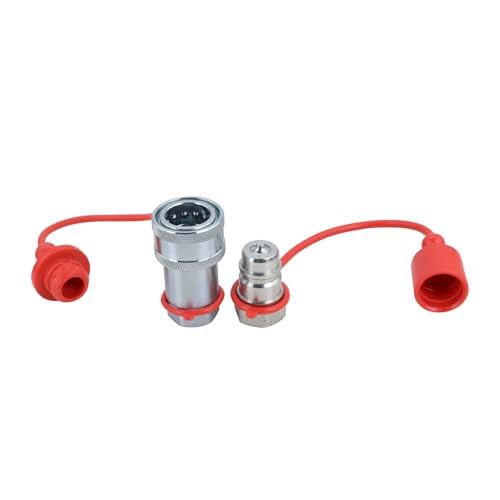 Image of 1 /2 inch NPT Ag Hydraulic Quick Connect Coupler, ISO 5675 Poppet Pioneer Style Tractor Couplers with Dust Caps, Interchangeable with Parker 4000 Series | Safeway S20 Series