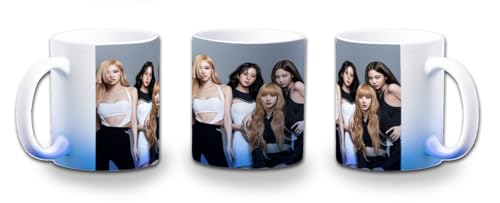 MERCHANDMANIA TAZA CON DEGRADADO AZUL cantantes kpop blackpink how you like that pink venom color mug