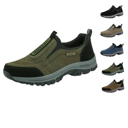 Men's Comfortable Waterproof Breathable Orthopedic Walking Shoes,Outdoor Lightweight Non Slip Hiking Loafers,Hiking Shoes