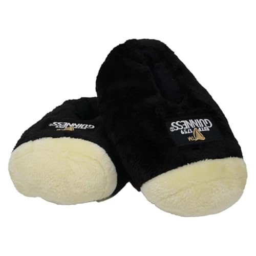 Guinness Official Merchandise Signature Pint Slippers Mens Loungewear Black One Size