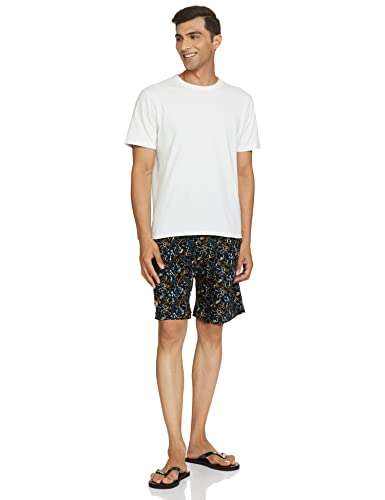 Image of Bumchums Men Mercerised Printed Knee Length Cotton Bermuda Shorts with One Side Zip Pocket, Pack of 1
