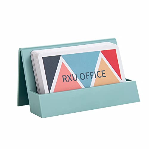 Business-Card-Holder-for-DeskVertical-Plastic-Cute-Contracted-Desktop-Business-Card-Holder-Display-for-Men-WomenLake-Blue