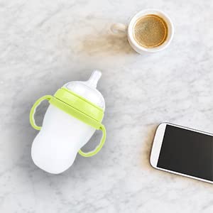 Baby Bottle Handle Grip for Comotomo 5 Ounce and 8 Ounce Silicone Bottles, 3 Pack, Green