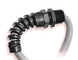 Heyco 3254 3/8" NPT Black Pigtail Liquid Tight Connector NO NUT (3254)(Package of 10)