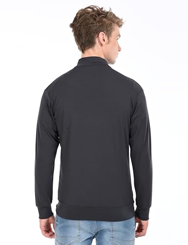 Image of HALFSPACE Men's Lycra Jacket - Lightweight Stretchable Sports & Gym Jacket with Zipper Pockets - Full Sleeve Activewear for Casual & Running