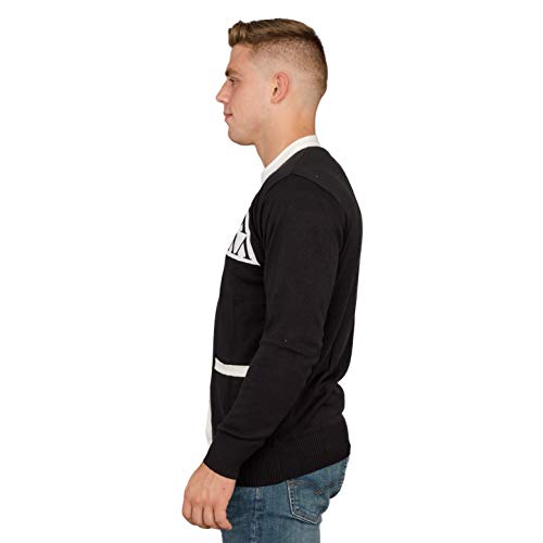 Revenge of the Nerds Tri Lambda Black with White Mens Costume Cardigan Sweater Halloween Costume Cosplay2