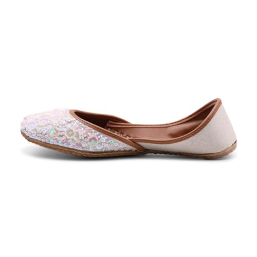 Women's Khussa Beed Work Indian Wedding Bridal Mojari Juti Punjabi Jutti Pakistani Flats2
