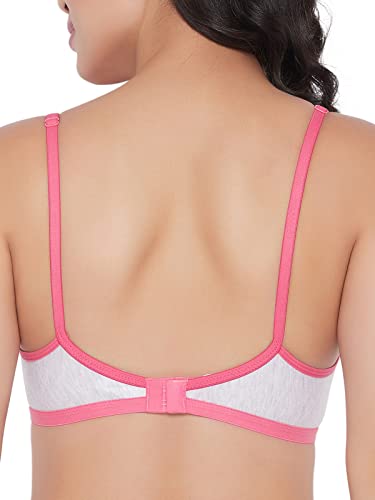 Image of Clovia Women's Cotton Non-Padded Non-Wired Demi Cup T-Shirt Bra in Grey