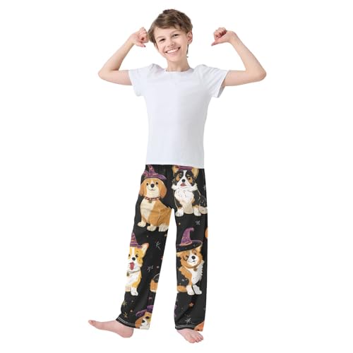 ZZXXB Witch Puppy Dogs Boys Long Pants Soft Trousers Elastic Waist Kids Lounge Bottoms with Pockets S-XL3