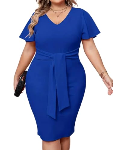 Image of KOTTY Women's Flowy Midi Round Neck Plus Size Dress