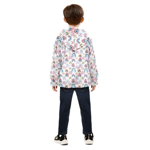 Rainbow Hearts Boys Fleece Coat,Children's Zip-Up Hoodie Jacket,Baby Warm Fashion Outerwear 3-10T,A1134064